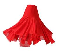 Casiler Falda De Baile Latino para Mujer, Falda Y Elegante para Danza del Vientre, Ropa De Baile De Vals, Traje De Flamenco, Falda Larga De Práctica para Mujer