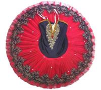 Casiler Falda De Tutú De Ballet para Mujer, Color Rojo Y, para Adultos, Disfraz De Ballet De Lago De Los Cisnes, Falda De Tutú con Lentejuelas Bordadas, Ropa
