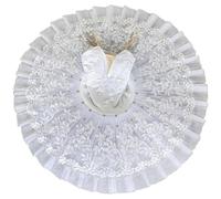 Casiler Tutú De Ballet Profesional para Adultos, Vestido De Ballet para Mujer, Disfraces De Bailarina, Falda Tutú con Lentejuelas Blancas para Escenario