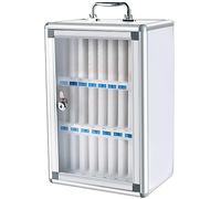 Casillero De Almacenamiento para Teléfono Móvil 6/12/24/36/48/60 Ranuras Caja De Seguridad para Teléfono Móvil Aleación De Aluminio con Cerradura Casilleros para Estudiantes Y Empleados (Color : Silv