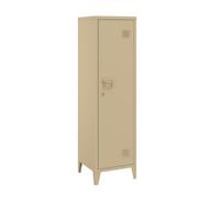 [en.casa] Casillero Metálico Kurikka con 2 Llaves Guardarropa Armario de Taquilla con 3 Compartimientos Cerradura Magnética y Patas 137 x 38 x 38 cm Acero - Color Camello