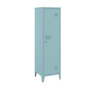 [en.casa] Casillero Metálico Kurikka con 2 Llaves Guardarropa Armario de Taquilla con 3 Compartimientos Cerradura Magnética y Patas 137 x 38 x 38 cm Acero - Gris Azulado
