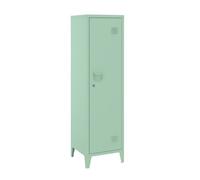 [en.casa] Casillero Metálico Kurikka con 2 Llaves Guardarropa Armario de Taquilla con 3 Compartimientos Cerradura Magnética y Patas 137 x 38 x 38 cm Acero - Verde Pastel