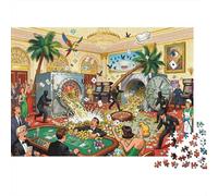 Casino Robo Hullabaloo Puzzle De Madera Impermeable Puzzles De 1000 Piezas para Adultos Colorido Rompecabezas para Decoración del Hogar