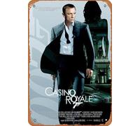 Casino Royale 2006 - Póster de película vintage para decoración de pared, letrero de metal para hogar, cocina, tienda, club, cafeterías, bares, pubs, decoración de pared, 30,5 x 20,3 cm