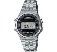 Casio A171WE-1A - Reloj vintage estándar, unisex, clásico, cuarzo, digital, metal, plata, negro, tipo pulsera