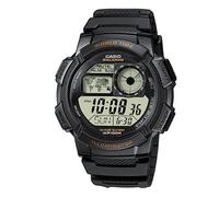 Casio AE1000W1AVEF Reloj de Cuarzo para Hombre con Brazalete Negro, Dial Gris Digital y Resistencia 10 ATM