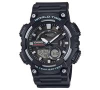 Casio Reloj Cuarzo Hombre 47.00mm con dial Análogico-Digital Negro y Correa de Rubber Strap Negro AEQ-110W-1AVEF