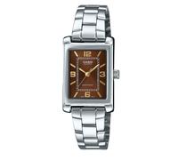 Casio Analógico Acero Inoxidable Esfera Marrón Cuarzo LTP-1234DD-5A Reloj Dama