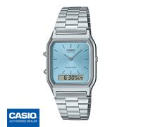 CASIO AQ-230A-2A1MQYES⎪AQ-230A-2A1⎪ORIGINAL⎪Vintage EDGY⎪PLATA⎪Azul