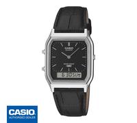 CASIO AQ-230EL-1AEF⎪AQ-230EL-1A⎪Vintage EDGY⎪PLATA⎪Correa Piel