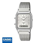 CASIO AQ-230EM-7AEF⎪AQ-230EM-7A⎪ORIGINAL⎪Correa Milanaise⎪Vintage EDGY⎪PLATA