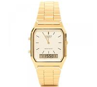 Casio Collection AQ-230GA-9DMQYES, Reloj Cuadrado, Unisex, Acero Inoxidable, Oro (Amarillo)