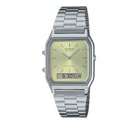 Casio AQ230A-9A - Reloj analógico digital vintage para hombre, esfera de oro oliva