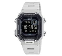Casio Reloj para Hombre, Esfera Negra, Correa Blanca