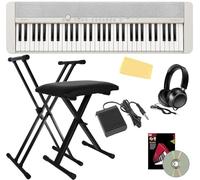 Casio Casiotone CT-S1 Paquete de teclado digital portátil de 61 teclas con soporte ajustable, banco, pedal de sostenimiento, libro de instrucciones, DVD instructivo Austin Bazaar y paño de pulido,