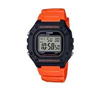 Casio 'Classic' Reloj de cuarzo de acero inoxidable y resina para hombre, color: naranja (modelo: W-218H-4B2VCF)