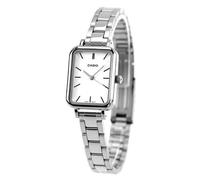 Casio LTP-V009 Series - Reloj de pulsera analógico estándar, cara rectangular, para mujer, modelo extranjero, Silver X White Ltp-v009d-7e, Tipo de pulsera: