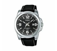 Casio MTP-1314PL-8AVEF Reloj Analógico de Cuarzo con Correa en Cuero para Hombre, Negro/Negro