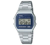 Casio Cronógrafo Con Alarma Vintage (33,2 Mm), Esfera Digital Azul Y