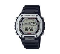 Casio Cronómetro LED de doble tiempo de 1/100 segundos con 5 alarmas multifunción MWD-110H-1AV, Negro -