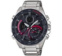 Casio Reloj Solar Hombre 48.00mm con dial Análogico-Digital Negro y Correa de Pulsera de Metal Plata ECB-900DB-1AER