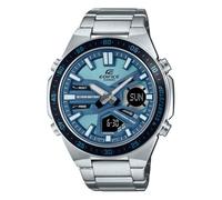 Casio Edifice Edifice - Esfera azul analógica digital de acero inoxidable Efv-C110D-2Bdf (Ed599), color de la correa: plateado, Azul, Clásico