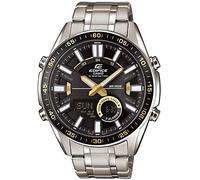Casio EDIFICE Reloj en caja sólida, 10 BAR, Negro/Amarillo, para Hombre, con Correa de Acero inoxidable, EFV-C100D-1BVEF