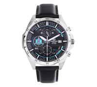 Casio EDIFICE Reloj en caja sólida de acero inoxidable, 10 BAR, Azul/Negro, para Hombre, con Correa de Cuero, EFR-556L-1AVUEF