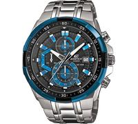 Casio Reloj Cuarzo Hombre 47.00mm con dial Analógico Negro y Correa de Pulsera de Metal Plata EFR-539D-1A2VUEF