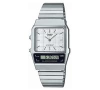 Casio Esfera Blanca Vintage Con Dos Pantallas (32,1 Mm) / Acero AQ-800E-7AEF