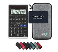 Casio fx-82 Solar II con Funda Protectora WYNGS Gris Claro - Calculadora Científica - Paquete Básico