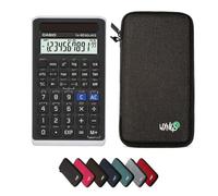 Casio fx-82 Solar II con Funda Protectora WYNGS Gris Oscuro - Calculadora Científica - Paquete Básico