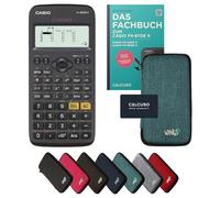 Casio fx-82DE X Incl. Funda Protectora Turquesa y Libro especializado (80 páginas, DIN A5) - Calculadora científica - Smart Set (Alemán)
