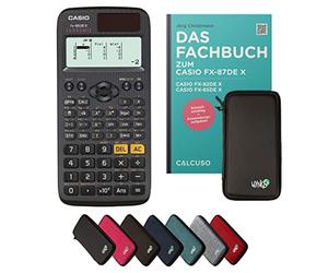 Casio fx-85DE X In unda Protectora Negro y Libro especializado (80 páginas, DIN A5) - Calculadora científica - Smart Set (Alemán)
