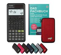 Casio fx-87DE Plus 2nd Edition In unda Protectora Rojo y Libro especializado (48 páginas, DIN A5) - Calculadora científica - Smart Set (Alemán)