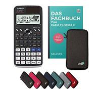 Casio fx-991DE X Incl. Funda Protectora Gris Oscuro y Libro especializado (128 páginas, DIN A5) - Calculadora científica - Smart Set (Alemán)