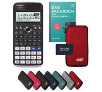 Casio fx-991DE X Incl. Funda Protectora Rojo y Libro especializado (128 páginas, DIN A5) - Calculadora científica - Smart Set (Alemán)
