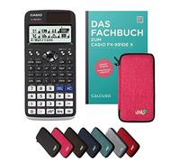 Casio fx-991DE X Incl. Funda Protectora Rosa y Libro especializado (128 páginas, DIN A5) - Calculadora científica - Smart Set (Alemán)