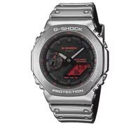Casio G-SHOCK GM-2100YRA-8AER - Reloj de hombre analógico-digital, esfera negra y roja, caja de metal plateado, modelo GM-2100YRA-8AER