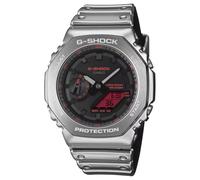 Casio G-SHOCK GM-2100YRA-8AER - Reloj de hombre analógico-digital, esfera negra y roja, caja de metal plateado, modelo GM-2100YRA-8AER