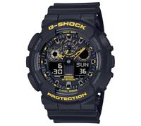 Casio G-Shock 'precaución Amarillo' Silicona Negra Resistente a Golpes GA-100CY-1AER