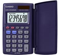 Calculadora casio hs-8ver bolsillo 8 digitos conversion moneda con tapa color azul