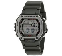 Casio Iluminador LED 10 años batería 1/100 segundo cronómetro | Reloj de alarma diaria para hombre MWD-110H-3AV, verde, Verde, Moderno