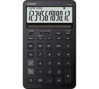CASIO JW-200DQ Calculadora de Escritorio de tamaño Mediano con Frontal de Aluminio y Estilo Elegante, Negro