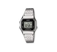 Casio LA680WEA-1EF - Reloj de cuarzo para mujer, esfera negra, correa de acero plateado, pulsera