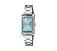 Casio LTP-1234DD-2A - Reloj de vestir rectangular estándar clásico de acero inoxidable con esfera azul para mujer, Azul