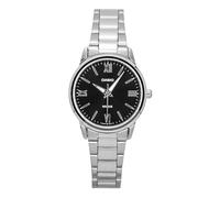 Casio LTP-1303DD-1AV - Reloj analógico estándar de acero inoxidable con esfera negra romana de 3 manecillas para mujer