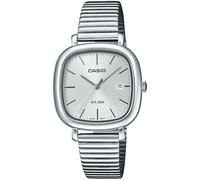 Casio - Reloj LTP-B166D-7AVEF para hombre, esfera plateada, caja y correa de acero inoxidable, resistente al agua 50 m, con función de fecha y movimiento analógico de 3 agujas
