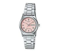 Casio LTP-V006D-4B - Reloj estándar de acero inoxidable con esfera rosa romana para mujer